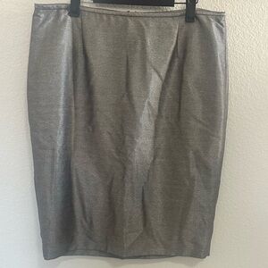 Calvin Klein Women's Pencil Skirt in Silver Gray Sharkskin size 14